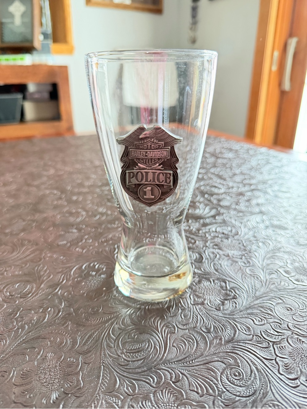 Harley-Davidson Clear Glass with Police Shield Emblem
